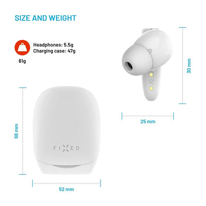 Écouteurs Bluetooth sans fil Fixed Pods, TWS, Blanc