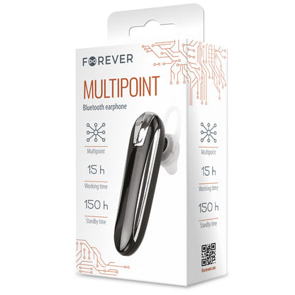 Mains libres Bluetooth Forever FBE-01, MultiPoint, Noir 