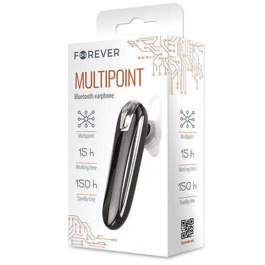 Mains libres Bluetooth Forever FBE-01, MultiPoint, Noir 