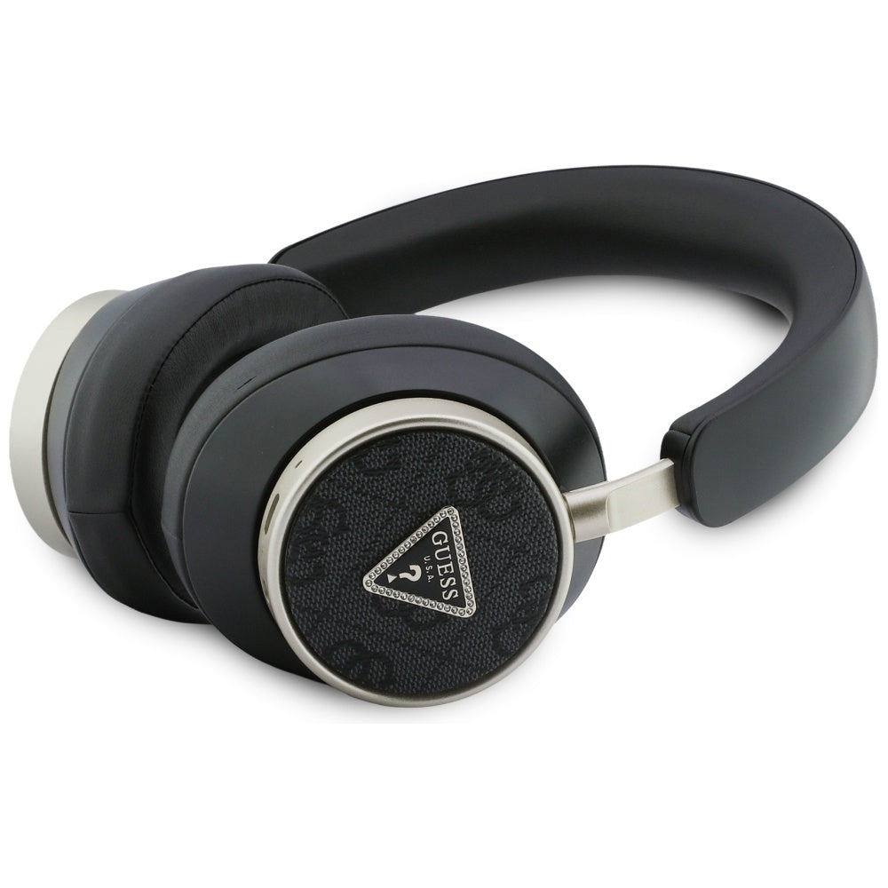 Kit mains libres Bluetooth Guess 4G Logo Triangle Doré, A2DP, Noir