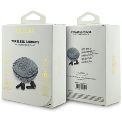 Kit mains libres Bluetooth Guess 4G Classic Metal Logo, TWS, Bleu