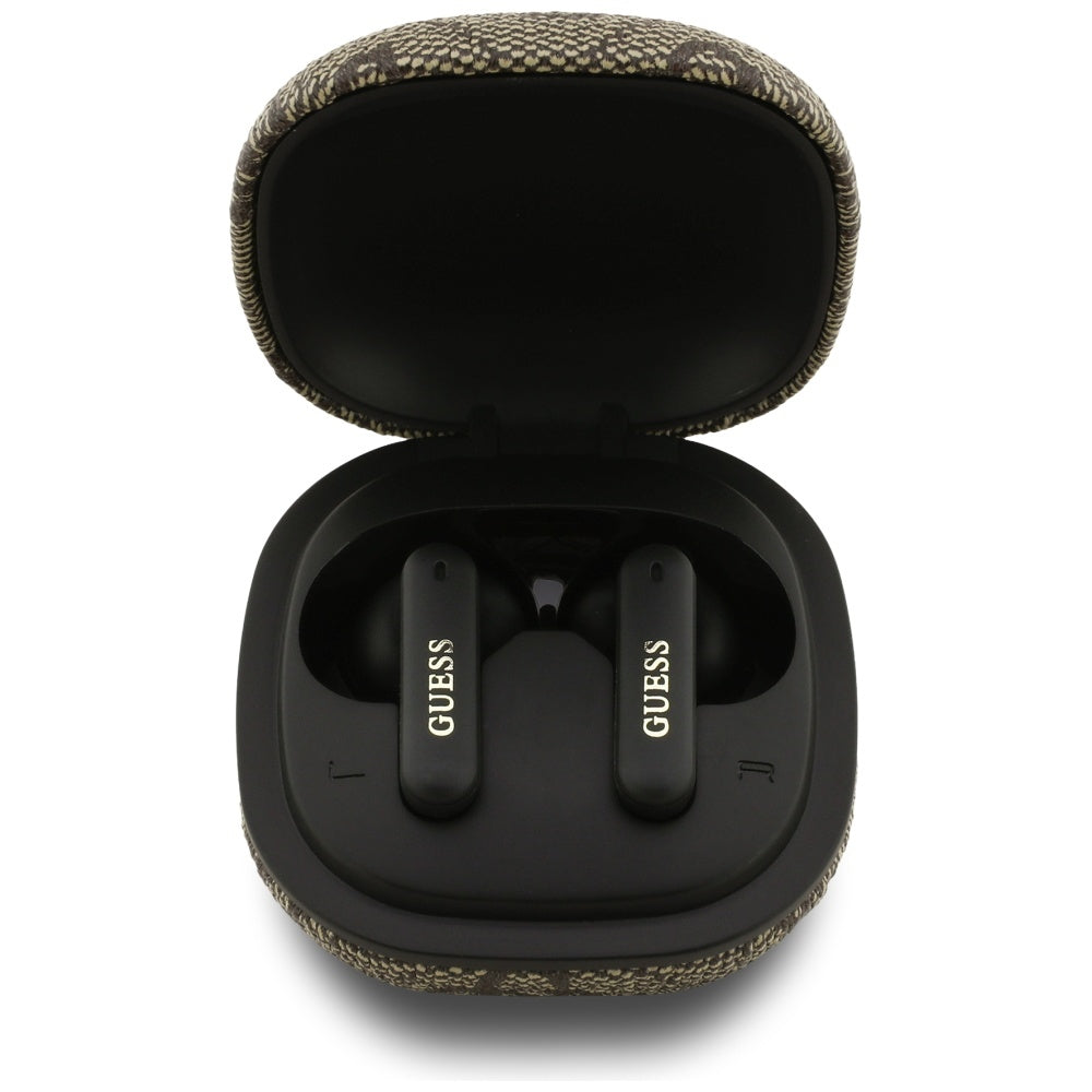 Kit mains libres Bluetooth Guess 4G Classic Metal Logo, TWS, Marron