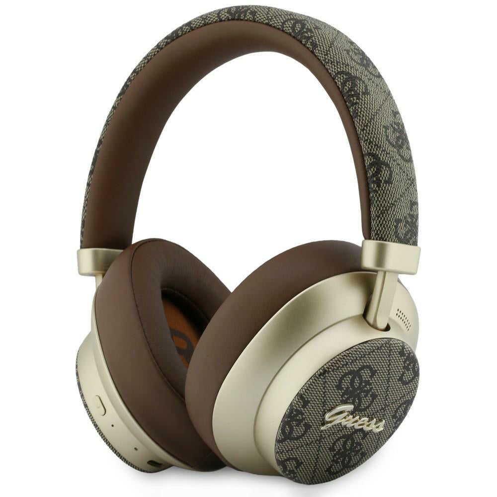 Kit mains libres Bluetooth Guess 4G Gold Script Metal, A2DP, Marron