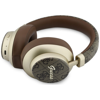 Kit mains libres Bluetooth Guess 4G Gold Script Metal, A2DP, Marron
