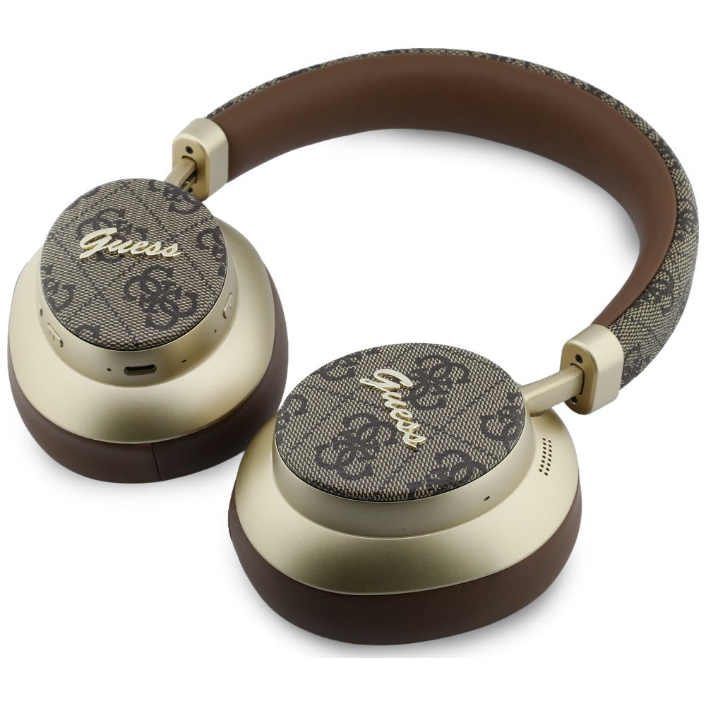 Kit mains libres Bluetooth Guess 4G Gold Script Metal, A2DP, Marron