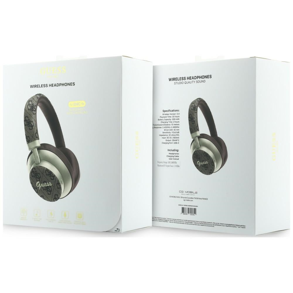Kit mains libres Bluetooth Guess 4G Gold Script Metal, A2DP, Marron