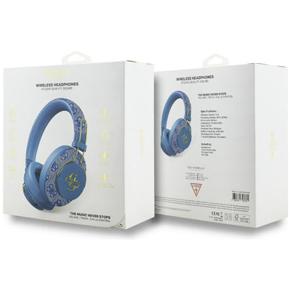 Kit mains libres Bluetooth Guess 4G avec logo métallique, A2DP, Bleu
