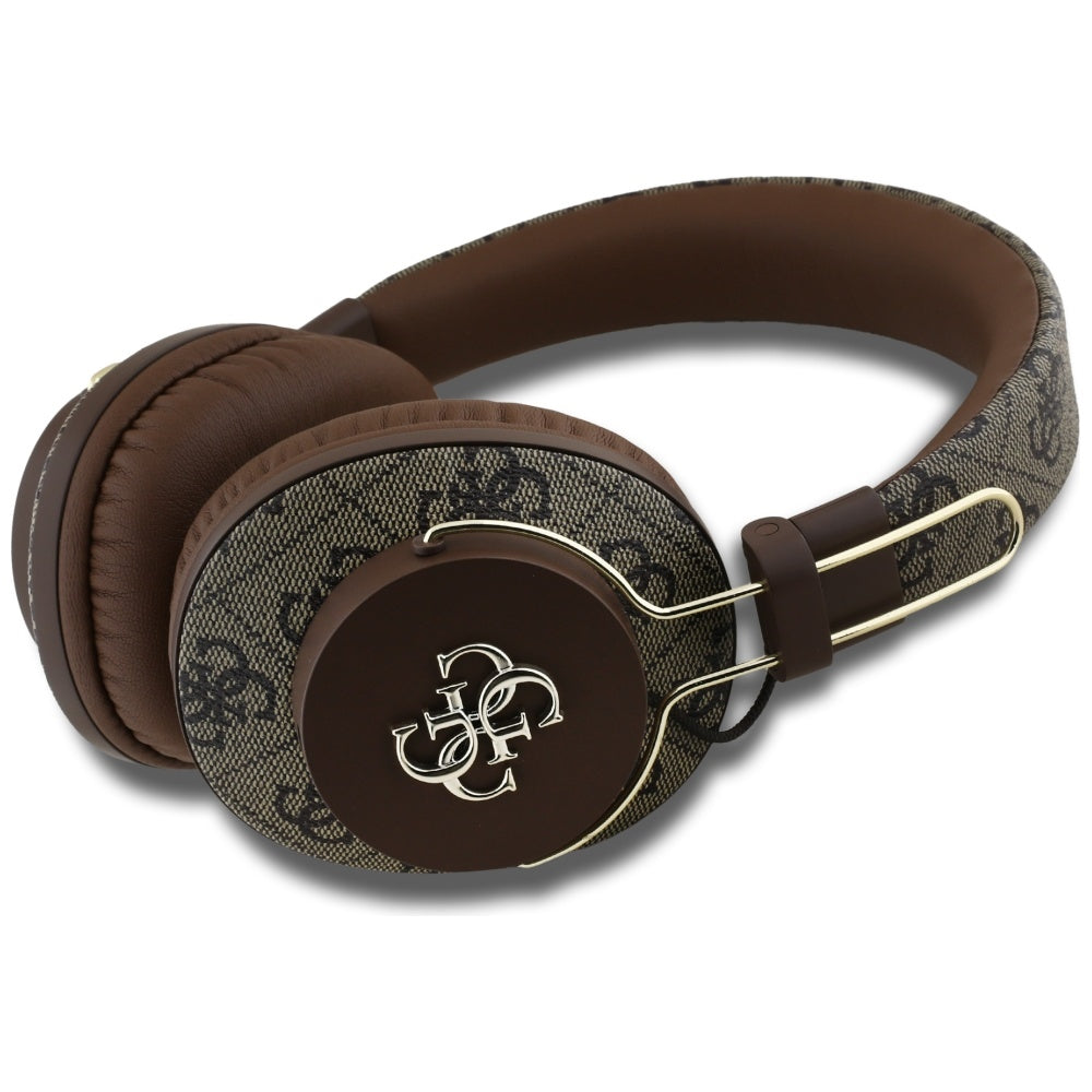 Kit mains libres Bluetooth Guess 4G avec logo métallique, A2DP, Marron