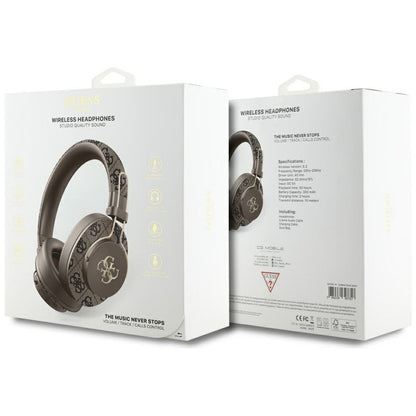 Kit mains libres Bluetooth Guess 4G avec logo métallique, A2DP, Marron