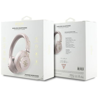 Kit mains libres Bluetooth Guess 4G Logo Métallique, A2DP, Rose