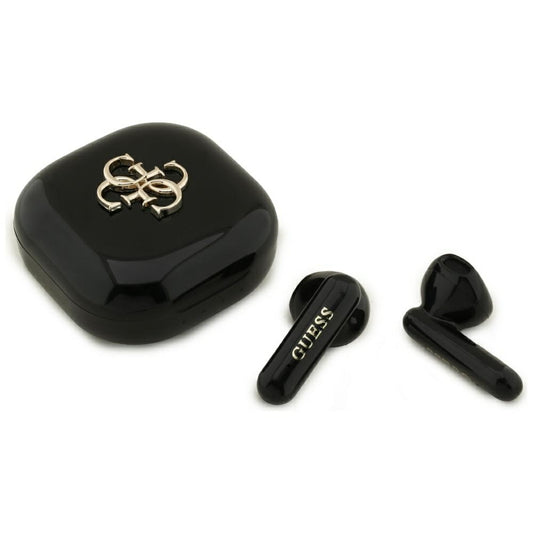Handsfree Bluetooth Guess 4G Logo Métallique, TWS, Noir