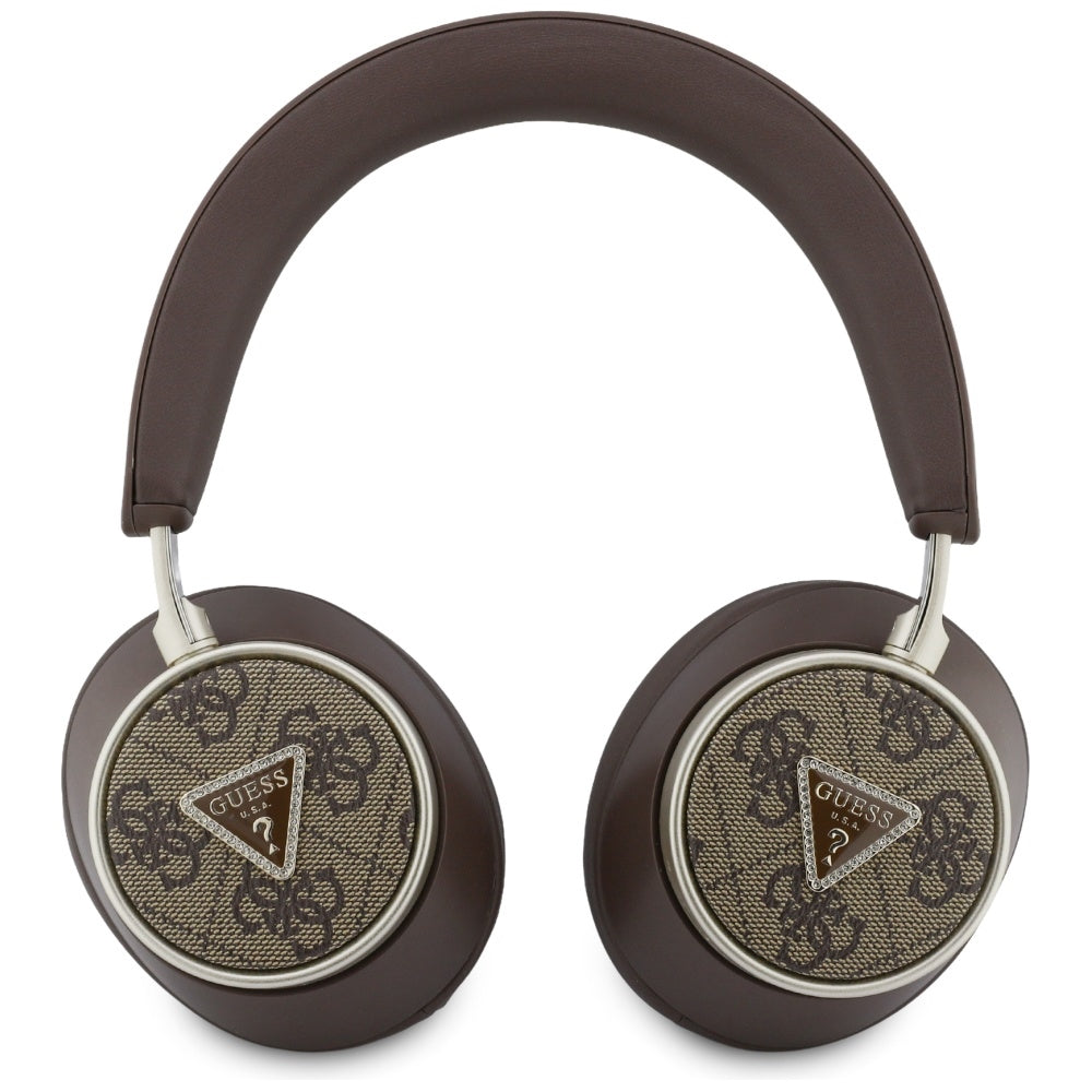 Kit mains libres Bluetooth Guess 4G Logo Triangle Doré, A2DP, Marron