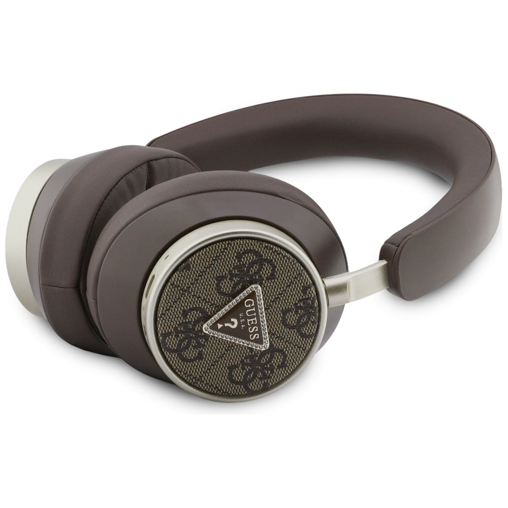 Kit mains libres Bluetooth Guess 4G Logo Triangle Doré, A2DP, Marron