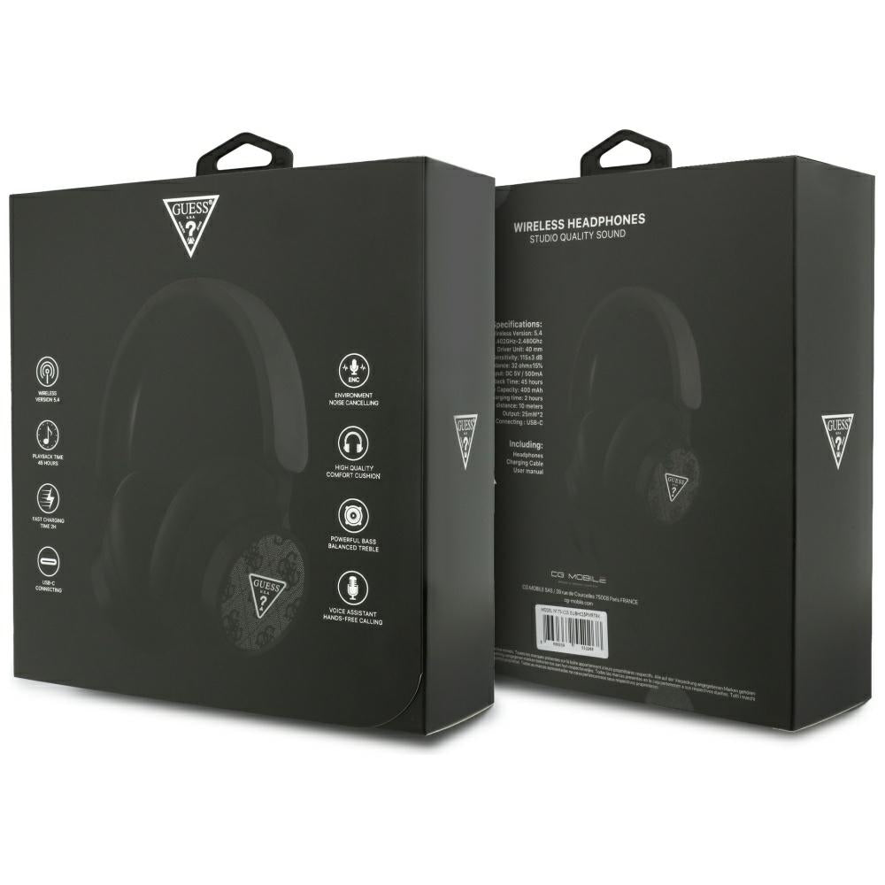 Kit mains libres Bluetooth Guess 4G Logo Triangle, A2DP, Noir
