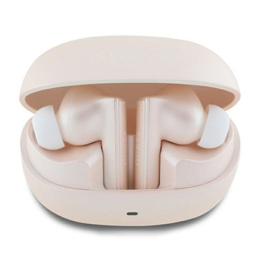 Handsfree Bluetooth Guess Capsule Logo Imprimé, TWS, ANC, Rose
