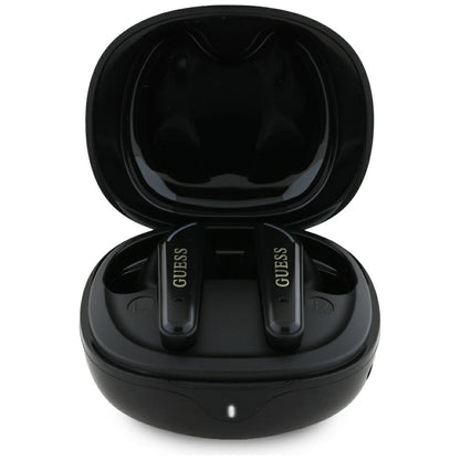 Kit mains libres Bluetooth Guess Flat Classic Logo Electroplated, TWS, Noir