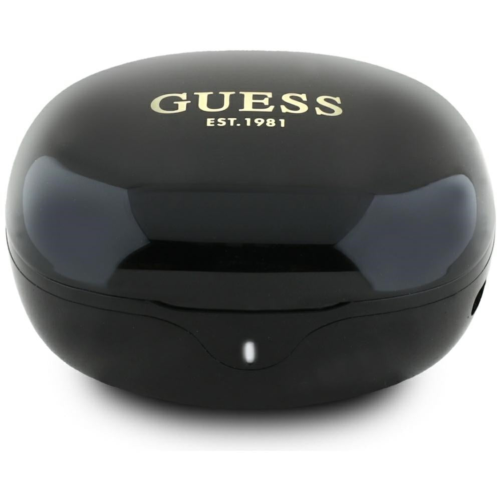 Kit mains libres Bluetooth Guess Flat Classic Logo Electroplated, TWS, Noir