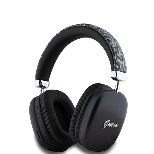 Kit mains libres Bluetooth Guess GCube avec logo script métallique, A2DP, Noir
