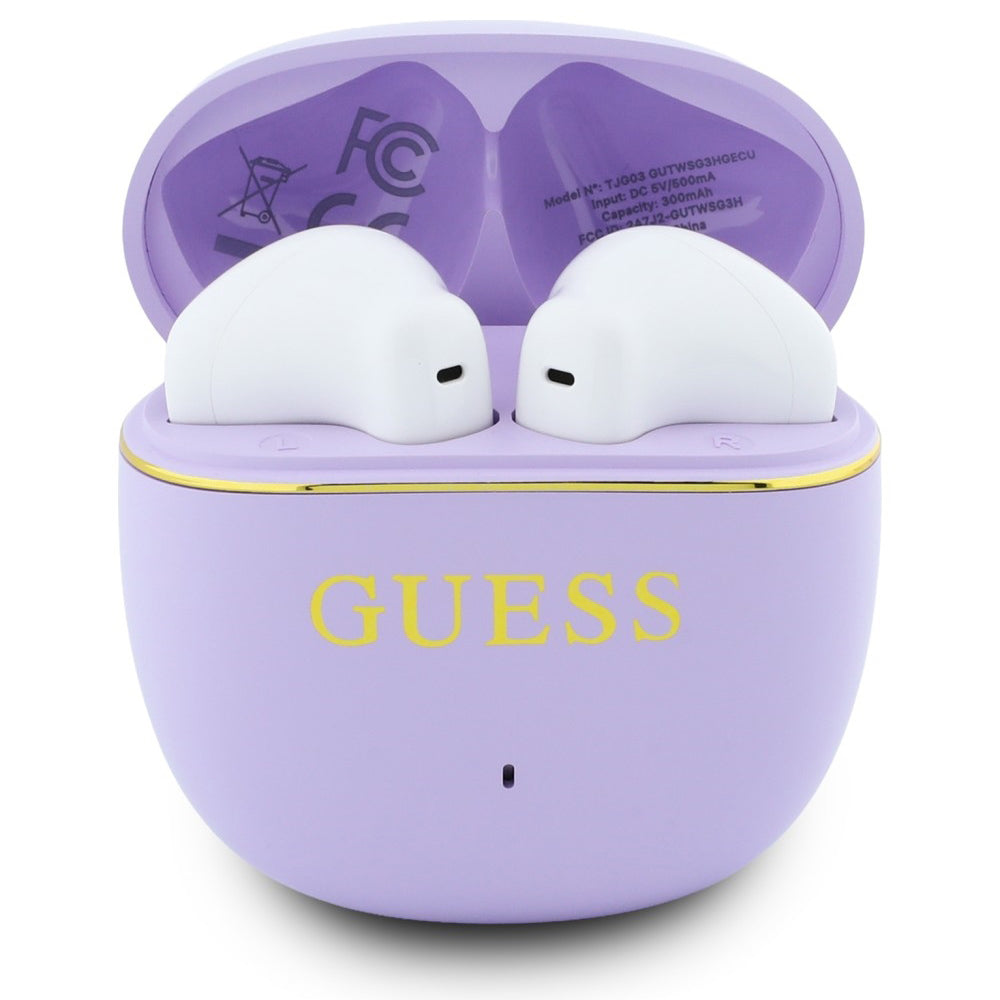 Casque Bluetooth Guess Glossy Gold Line Classic, TWS, Violet