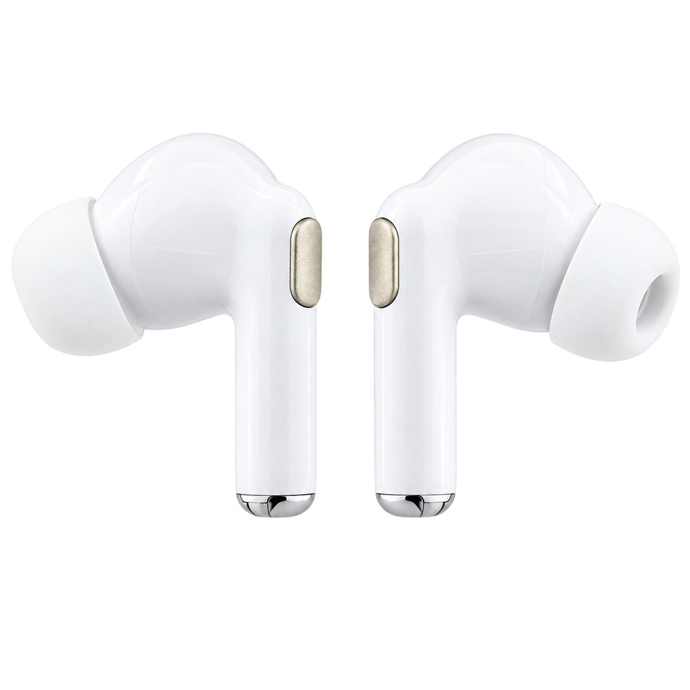 Kit mains libres Bluetooth Guess Glossy Gold Line Printed Classic Logo, TWS, blanc
