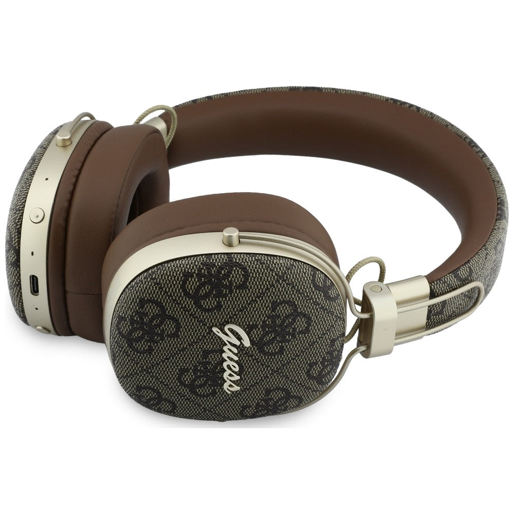 Casque Bluetooth Guess Metal 4G Script Logo, A2DP, Marron