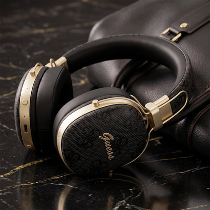Casque Bluetooth Guess Metal 4G Script Logo, A2DP, Marron