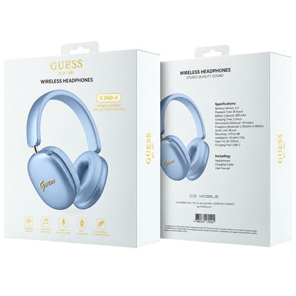 Kit mains libres Bluetooth Guess Metal Script Logo, A2DP, Bleu