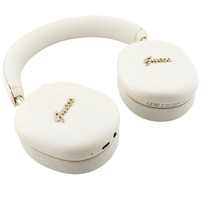 Kit mains libres Bluetooth Guess Metal Script Logo, A2DP, beige