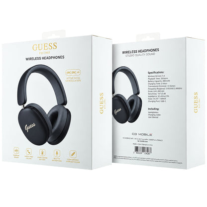Kit mains libres Bluetooth Guess Metal Script Logo, A2DP, Noir