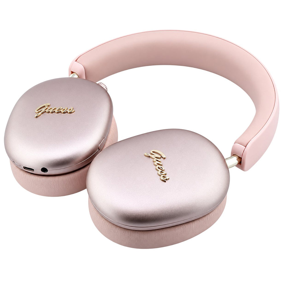 Kit mains libres Bluetooth Guess Metal Script Logo, A2DP, rose
