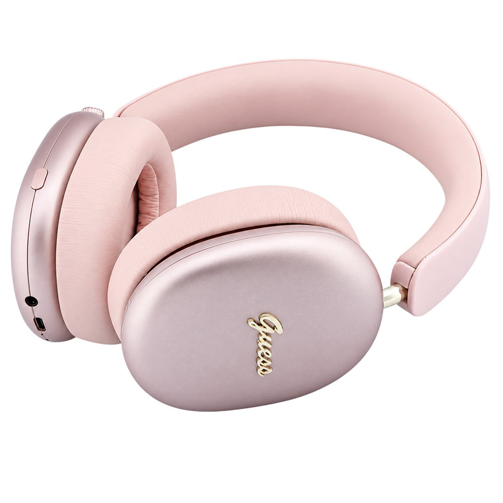 Kit mains libres Bluetooth Guess Metal Script Logo, A2DP, rose