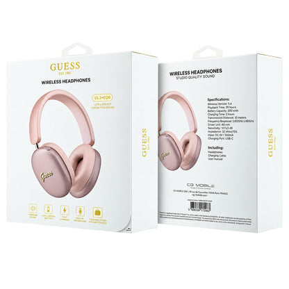 Kit mains libres Bluetooth Guess Metal Script Logo, A2DP, rose