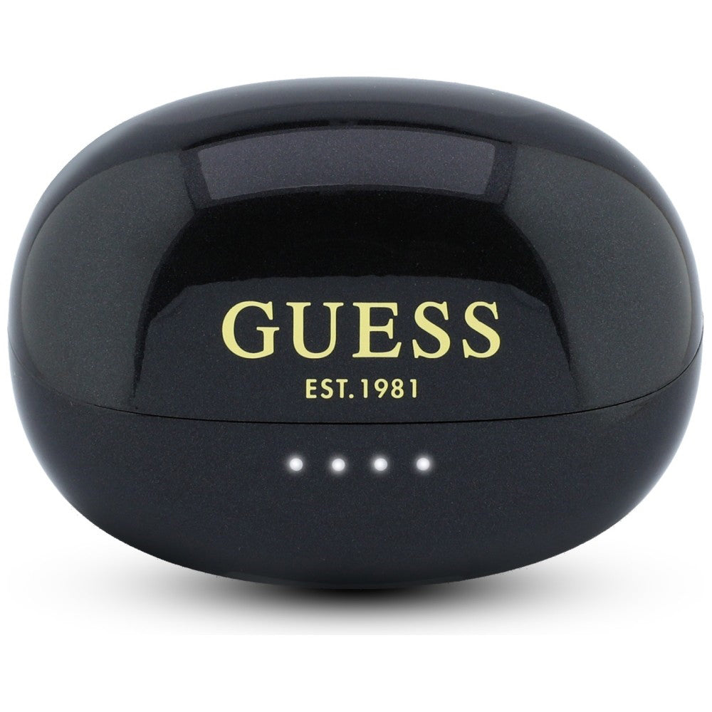 Casque Bluetooth mains libres Guess finition métallique pièces électroplacées classique, TWS, noir