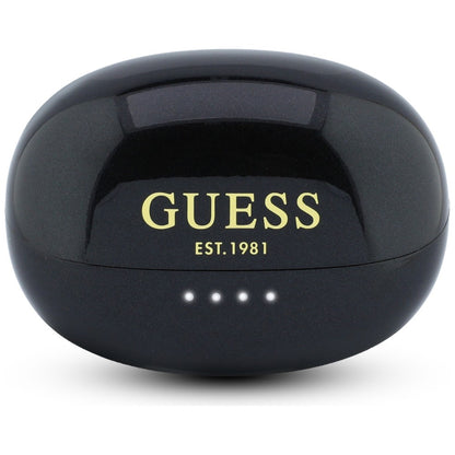 Casque Bluetooth mains libres Guess finition métallique pièces électroplacées classique, TWS, noir