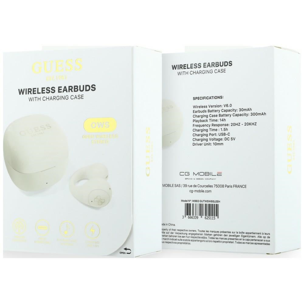 Kit mains libres Bluetooth Guess Mini Classic, TWS, Blanc