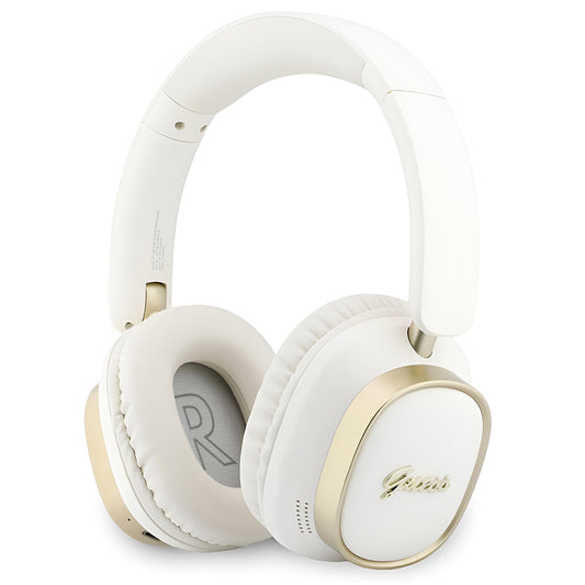 Kit mains libres Bluetooth Guess Rectangle Metal Script, A2DP, Blanc