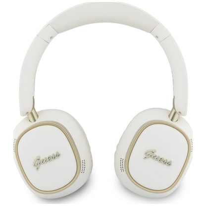 Kit mains libres Bluetooth Guess Rectangle Metal Script, A2DP, Blanc