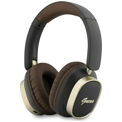Casque Bluetooth mains libres Guess Rectangle Metal Script, A2DP, Marron
