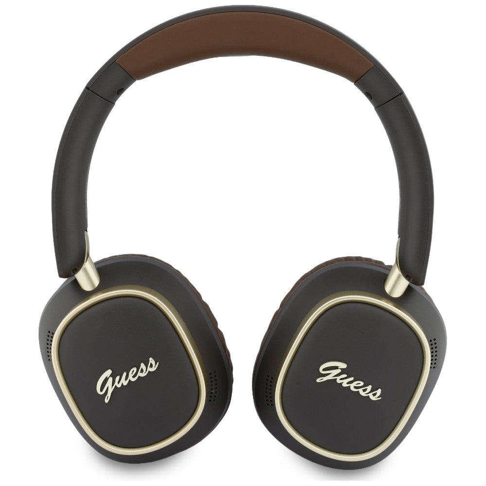 Casque Bluetooth mains libres Guess Rectangle Metal Script, A2DP, Marron