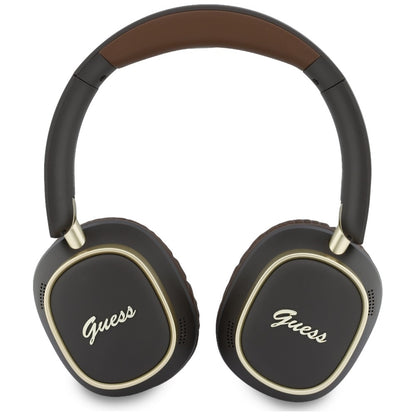 Casque Bluetooth mains libres Guess Rectangle Metal Script, A2DP, Marron