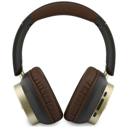 Casque Bluetooth mains libres Guess Rectangle Metal Script, A2DP, Marron