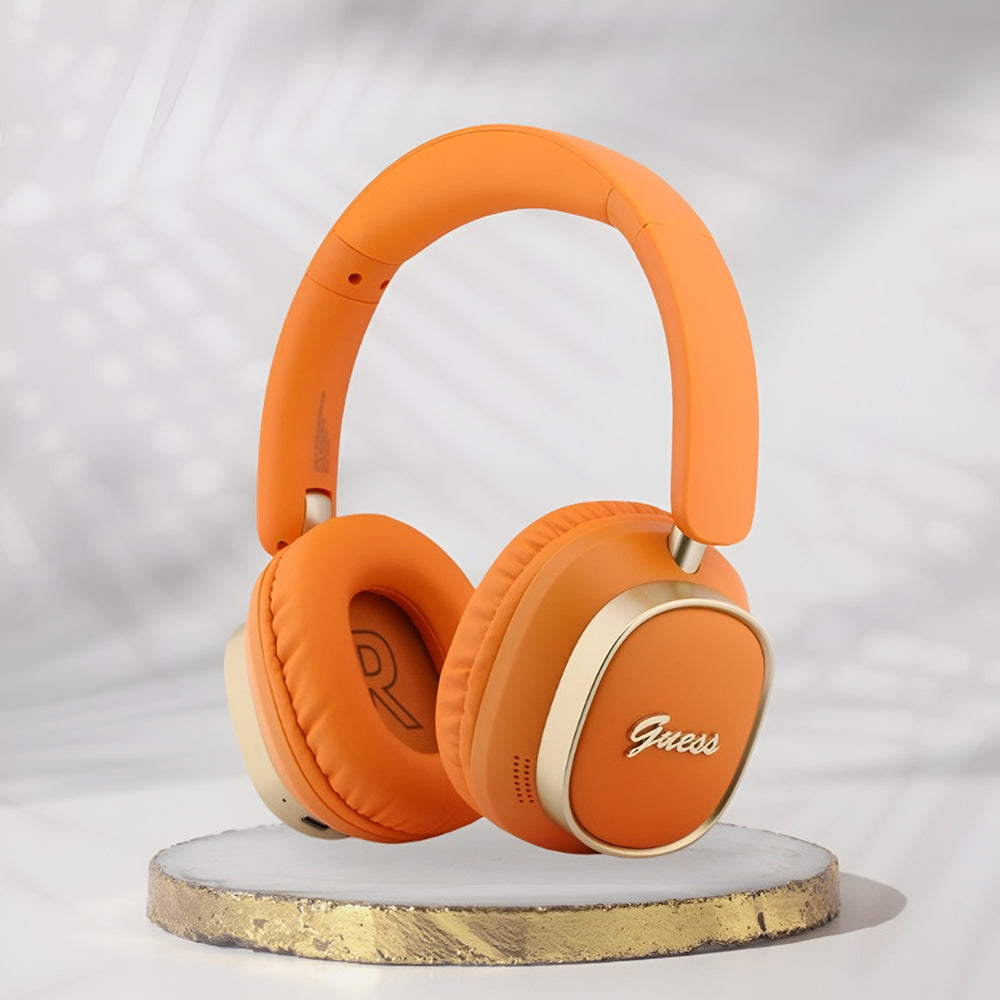 Kit mains libres Bluetooth Guess Rectangle Metal Script, A2DP, Orange
