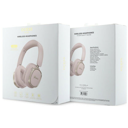 Handsfree Bluetooth Guess Rectangle Metal Script, A2DP, Pink