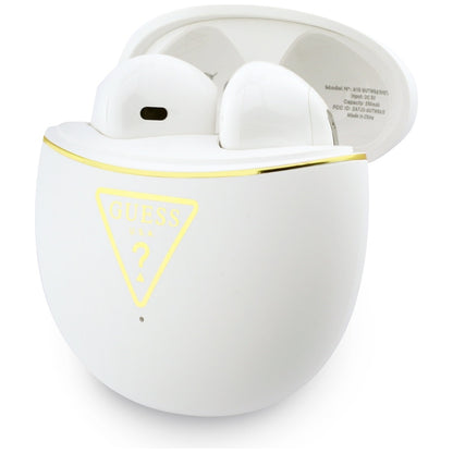 Écouteurs Bluetooth Guess Script Print, TWS, Blanc