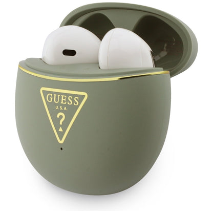 Écouteurs Bluetooth Guess Script Print, TWS, Kaki