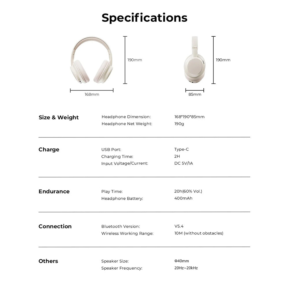 Kit mains libres Bluetooth HAVIT H619BT, A2DP, Blanc