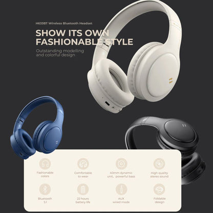 Kit mains libres Bluetooth HAVIT H633BT, Multipoint, A2DP, Beige