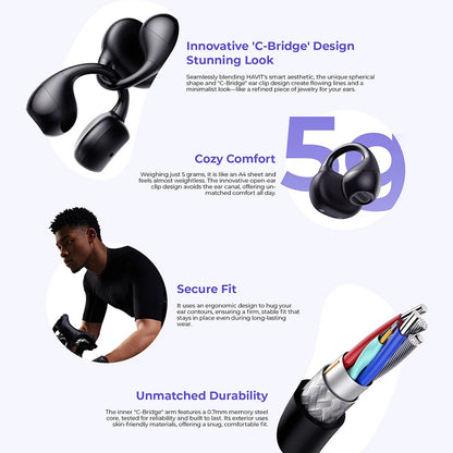 Kit mains libres Bluetooth HAVIT OWS916, TWS, Gris