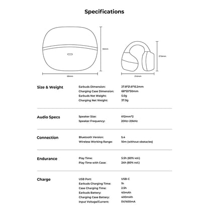 Kit mains libres Bluetooth HAVIT OWS916, TWS, Noir