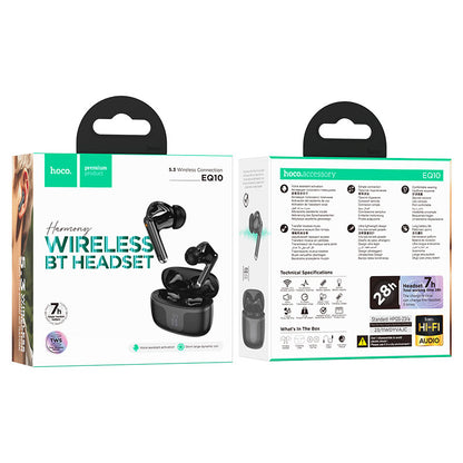 Kit mains libres Bluetooth HOCO EQ10, TWS, noir 